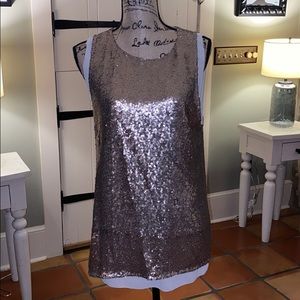 Bronze/gold sequin sleeveless top